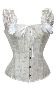 Ruffled Off the Shoulder Corset in White